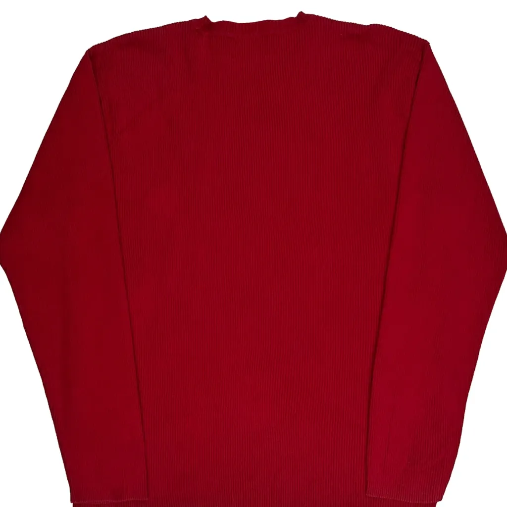 Polo By Ralph Lauren Ribbed Knit Jumper - Medium Red Cotton - Image 7