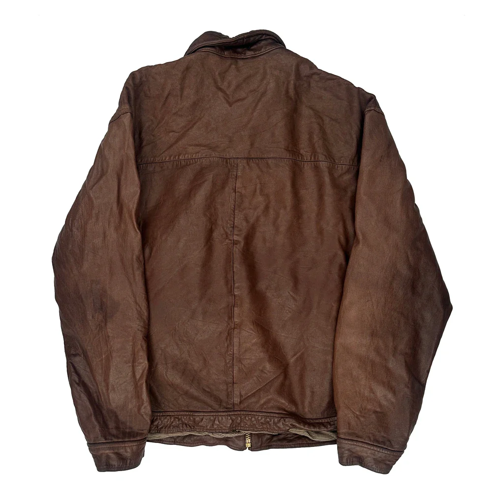 Polo By Ralph Lauren Harrington Leather Jacket - Large Brown Leather - Image 2