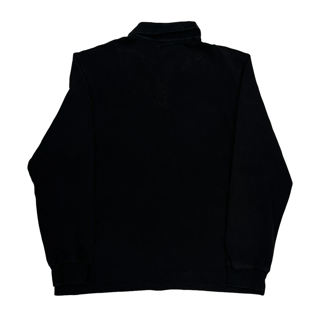 Polo By Ralph Lauren Long Sleeve Polo Shirt - Large Black Cotton - Image 2