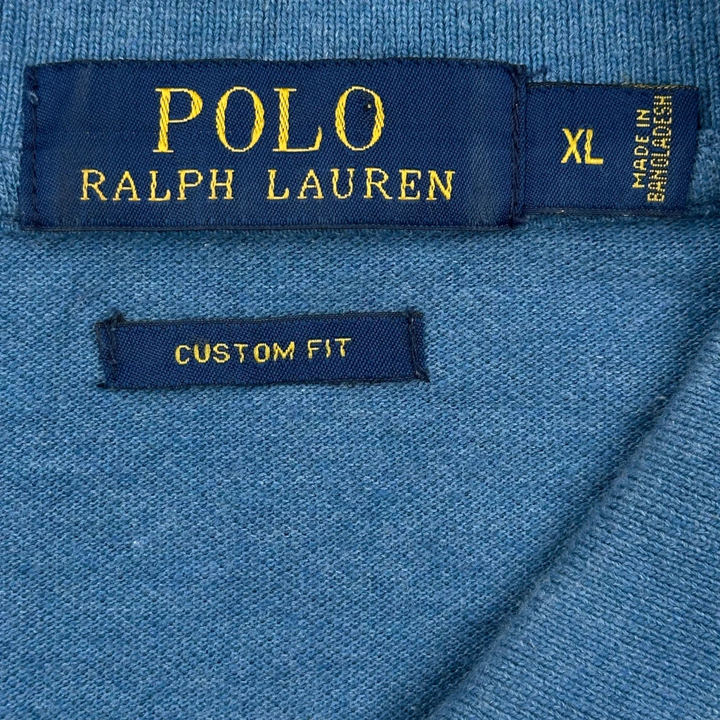 Polo By Ralph Lauren Long Sleeve Polo Shirt - XL Blue Cotton - Image 3
