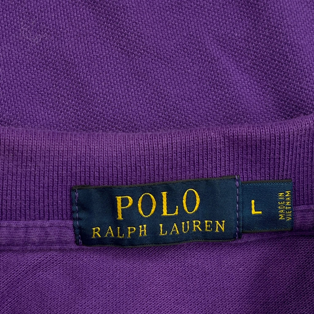 Polo By Ralph Lauren Long Sleeve Polo Shirt - Large Purple Cotton - Image 5