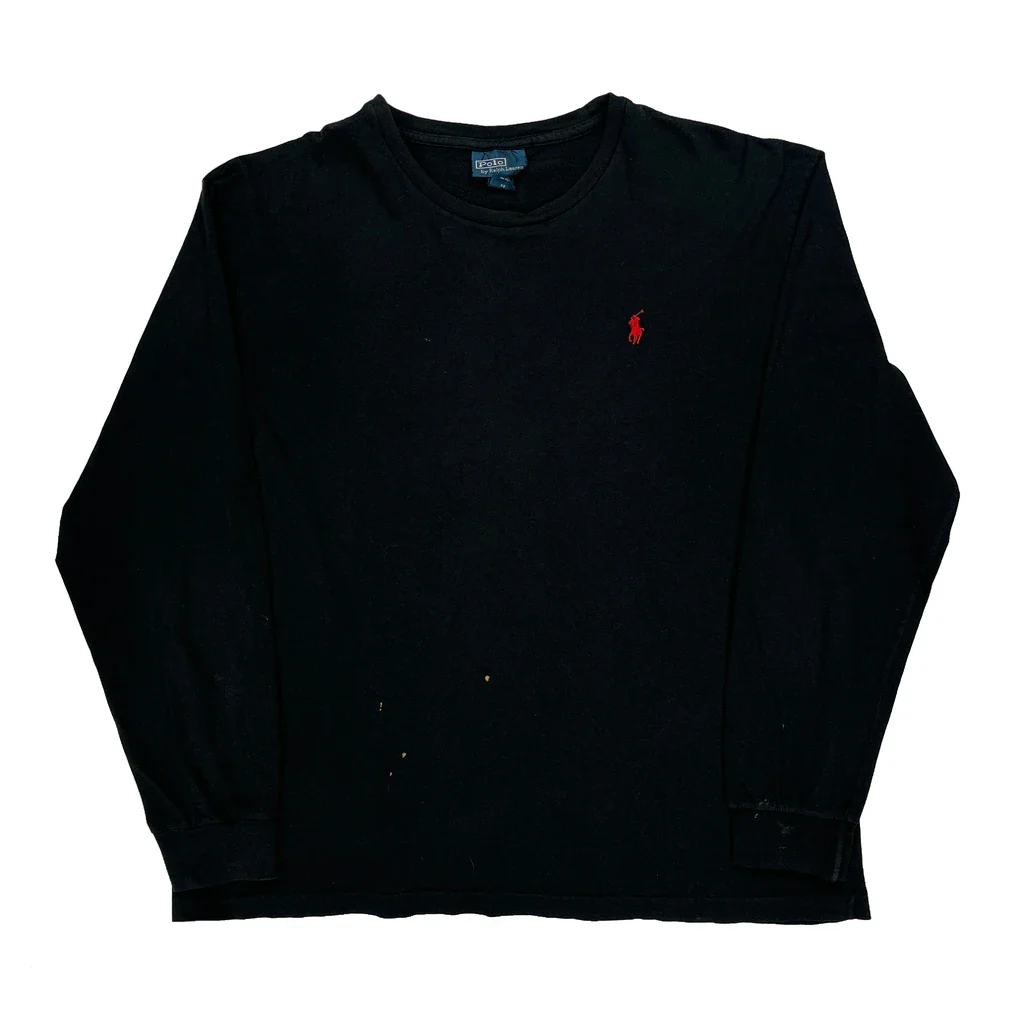Polo By Ralph Lauren Long Sleeve T-Shirt - Large Black Cotton