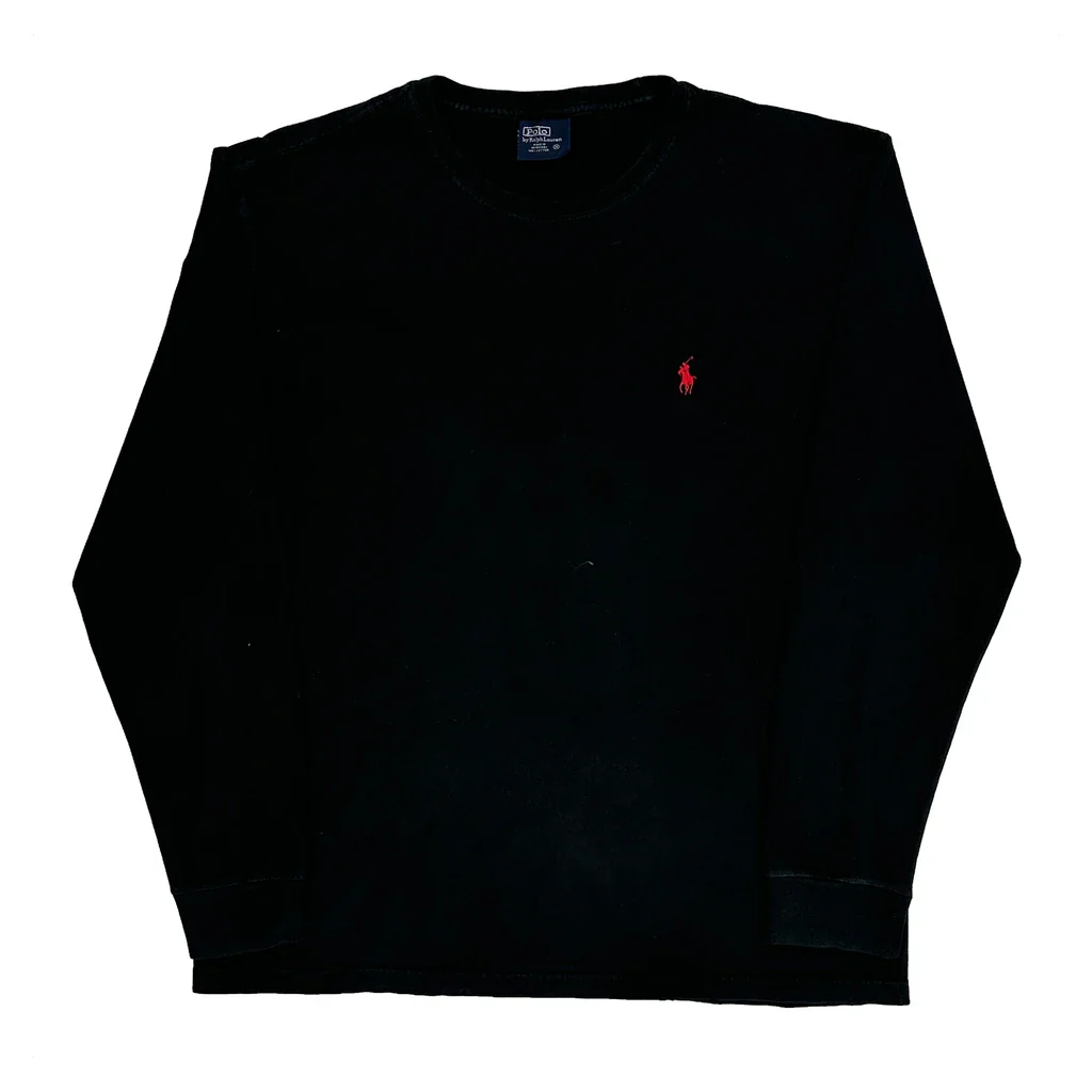 Polo By Ralph Lauren Long Sleeve T-Shirt - Medium Black Cotton