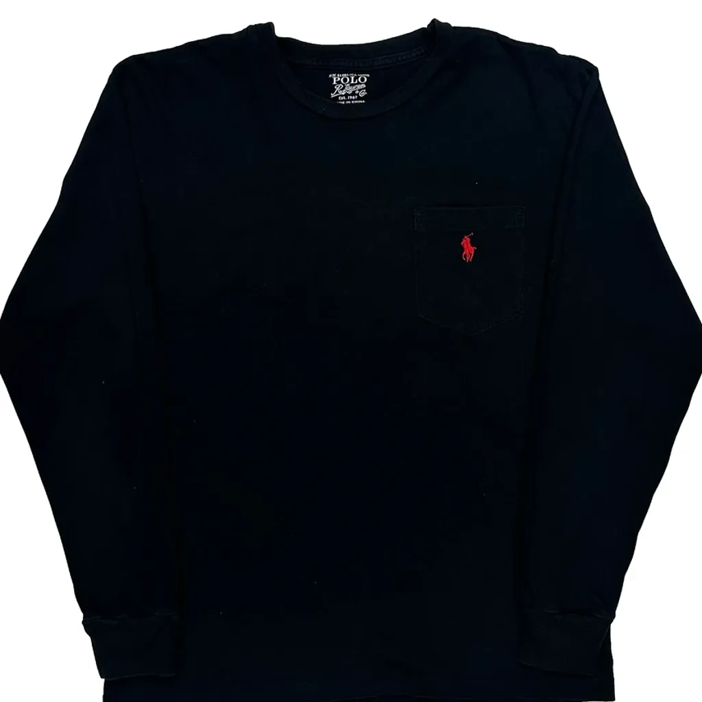Polo By Ralph Lauren Long Sleeve T-Shirt - Small Black Cotton - Image 4