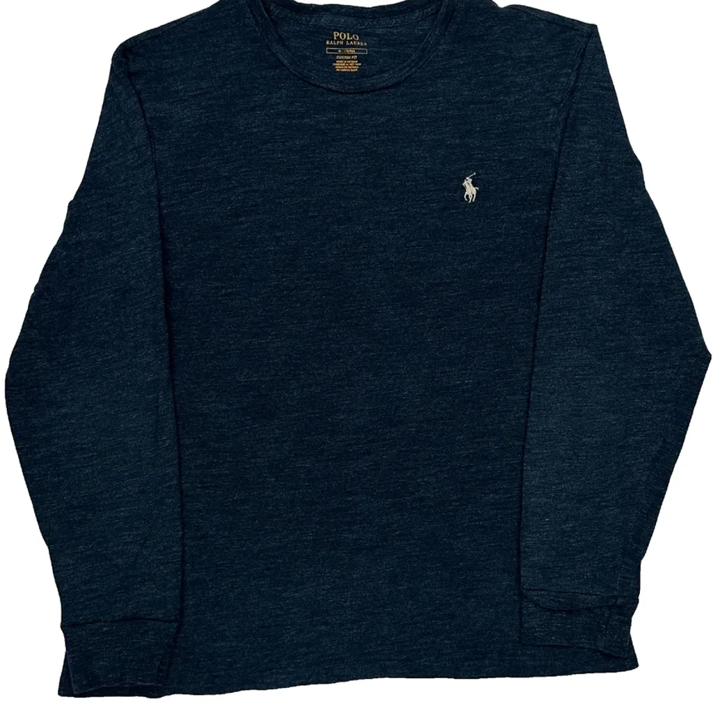 Polo By Ralph Lauren Long Sleeve T-Shirt - Medium Blue Cotton - Image 4