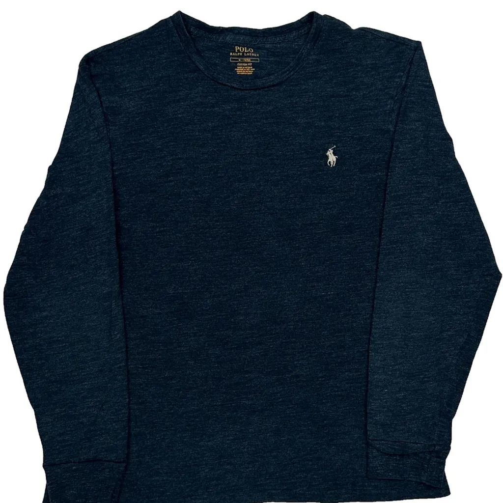 Polo By Ralph Lauren Long Sleeve T-Shirt - Medium Blue Cotton - Image 5
