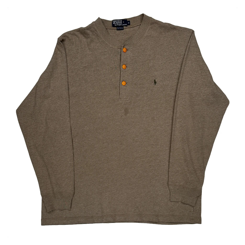 Polo By Ralph Lauren Long Sleeve T-Shirt - Medium Brown Cotton
