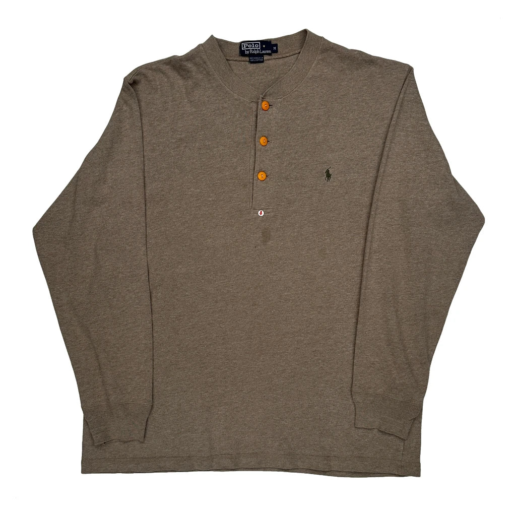 Polo By Ralph Lauren Long Sleeve T-Shirt - Medium Brown Cotton - Image 2