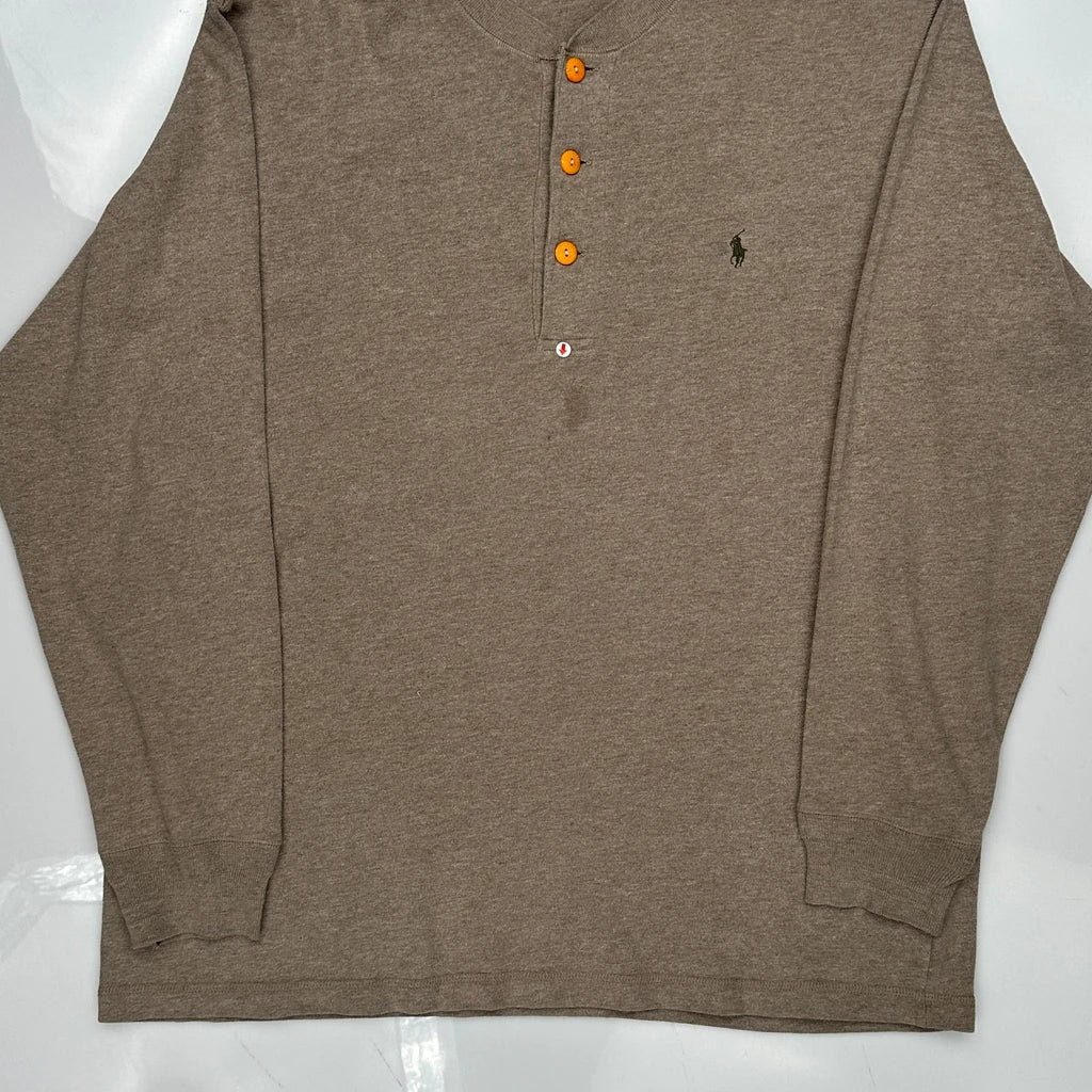 Polo By Ralph Lauren Long Sleeve T-Shirt - Medium Brown Cotton - Image 3