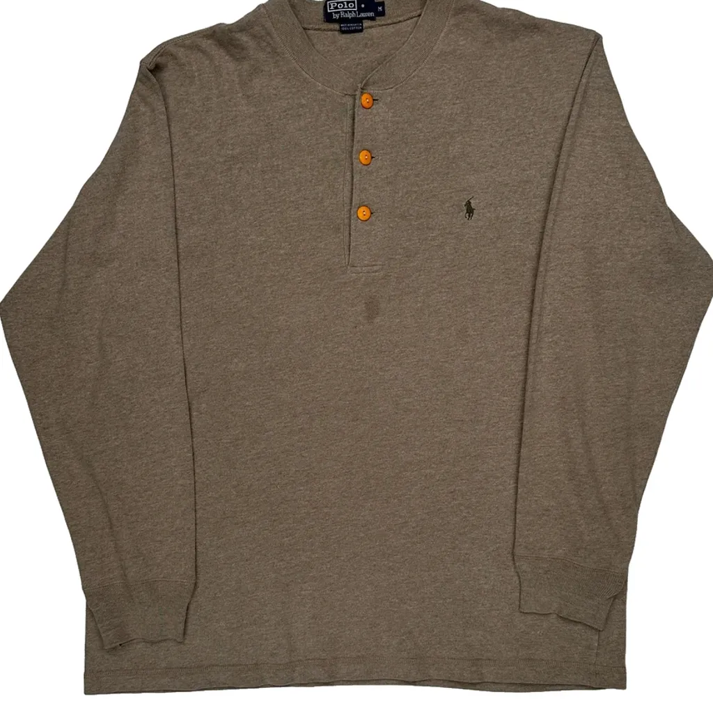 Polo By Ralph Lauren Long Sleeve T-Shirt - Medium Brown Cotton - Image 6