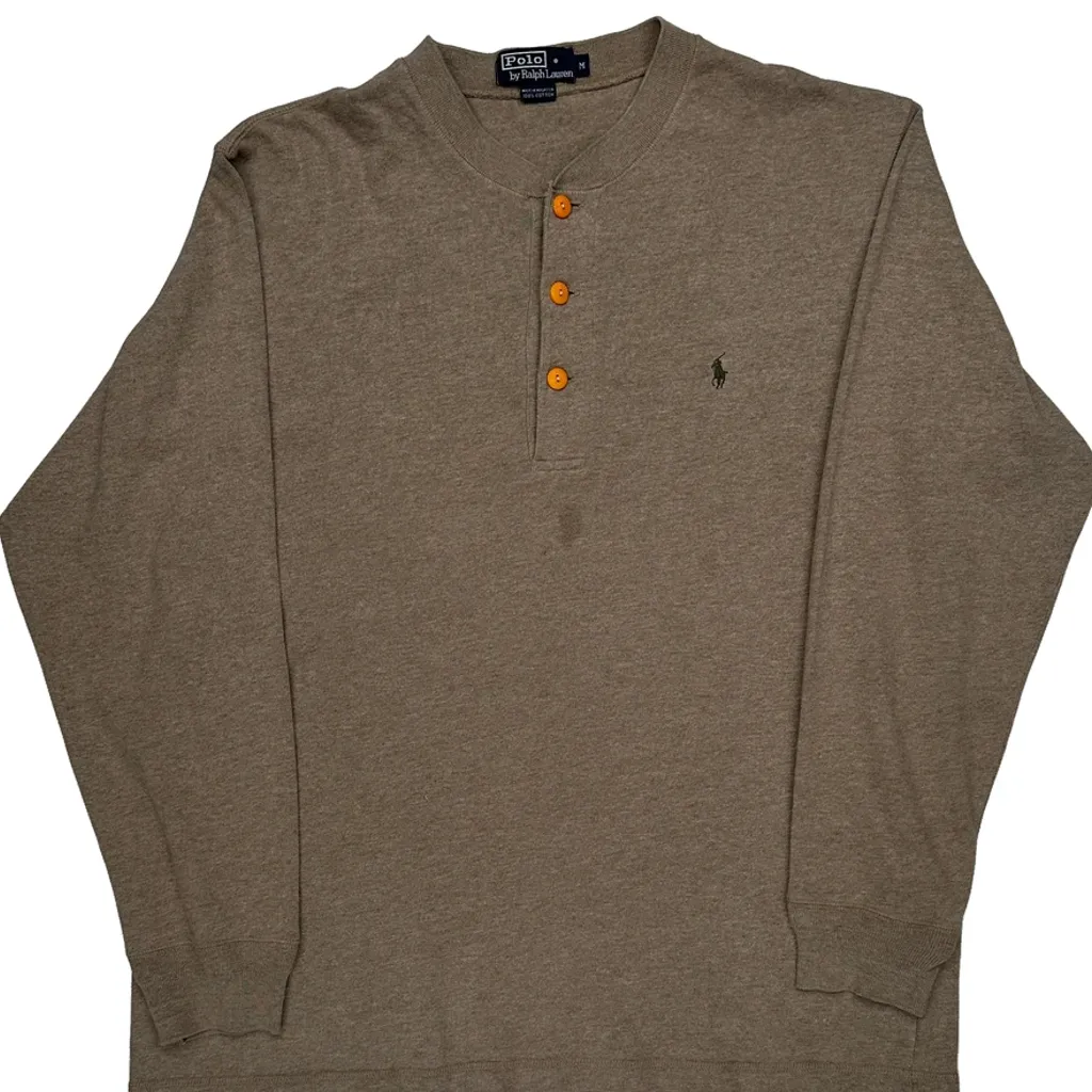 Polo By Ralph Lauren Long Sleeve T-Shirt - Medium Brown Cotton - Image 7