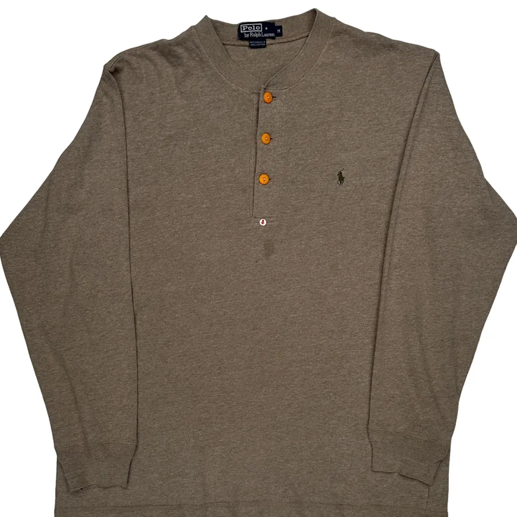 Polo By Ralph Lauren Long Sleeve T-Shirt - Medium Brown Cotton - Image 8