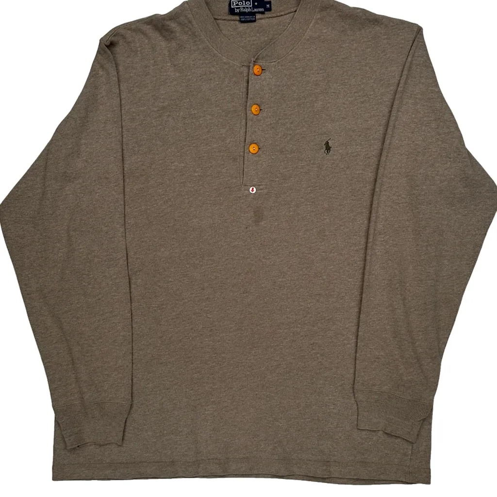 Polo By Ralph Lauren Long Sleeve T-Shirt - Medium Brown Cotton - Image 9