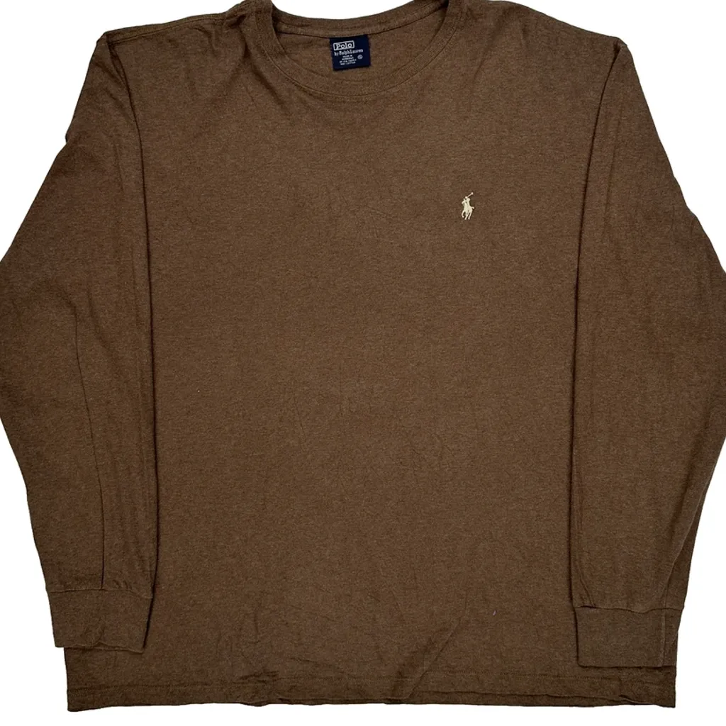 Polo By Ralph Lauren Long Sleeve T-Shirt - XL Brown Cotton - Image 5