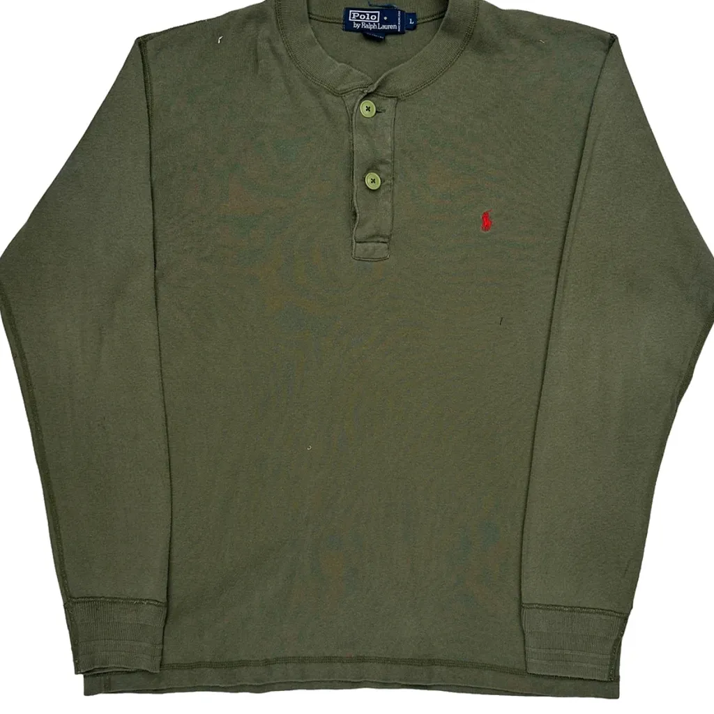 Polo By Ralph Lauren Long Sleeve T-Shirt - Large Green Cotton - Image 5