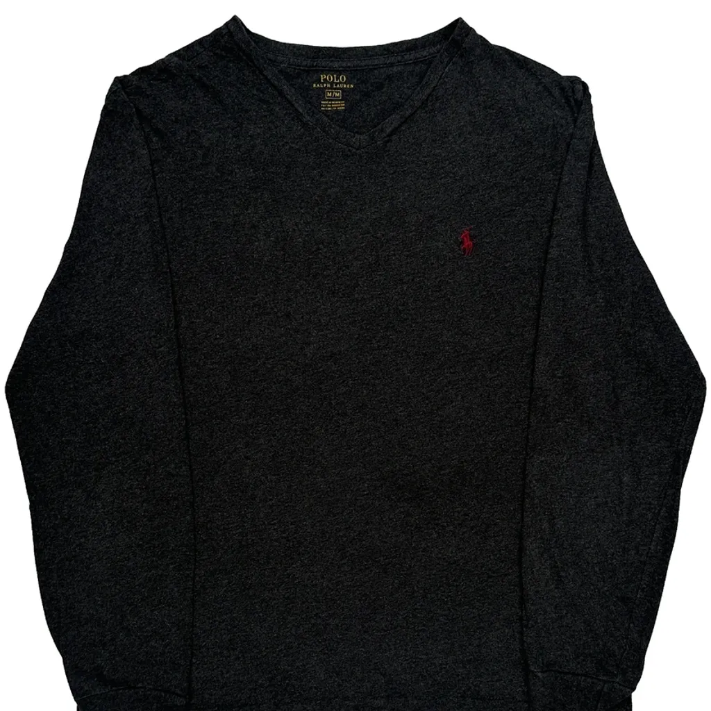 Polo By Ralph Lauren Long Sleeve T-Shirt - Medium Grey Cotton - Image 5