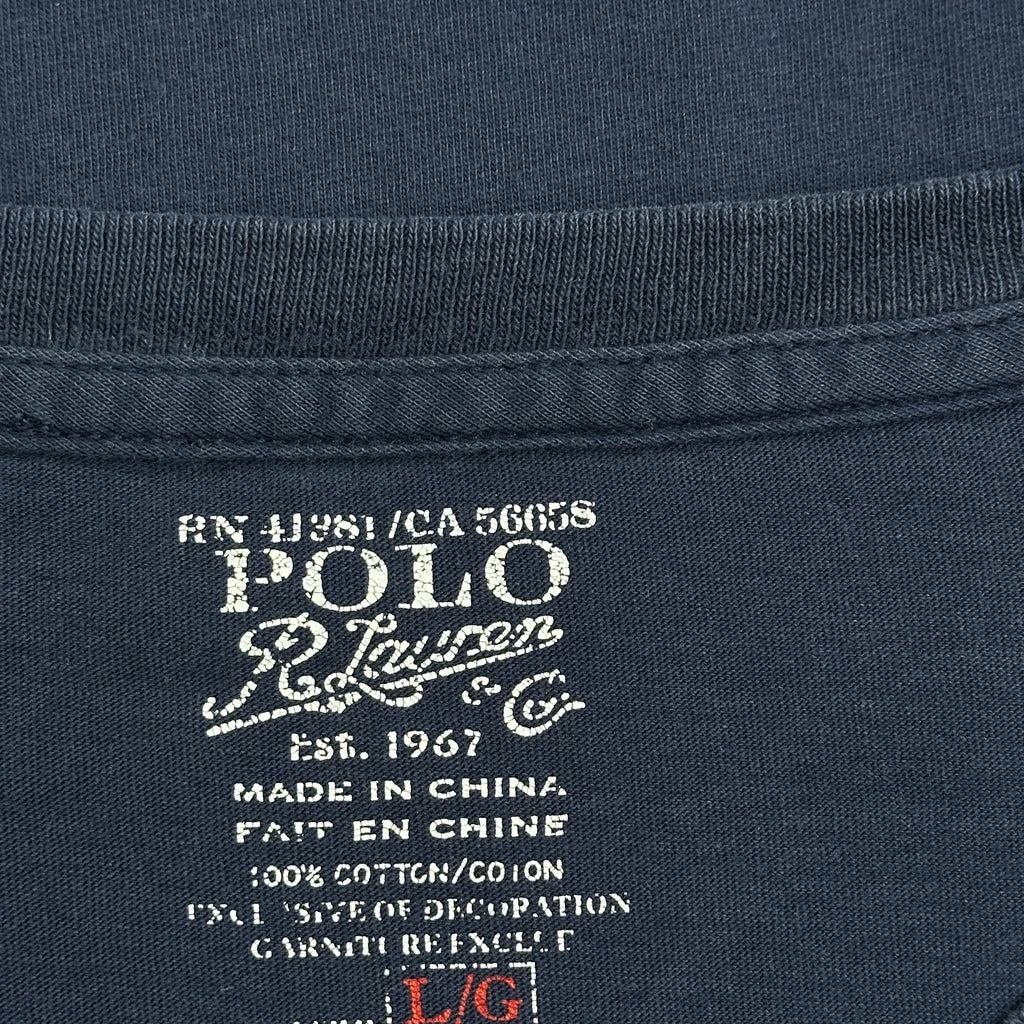Polo By Ralph Lauren Long Sleeve T-Shirt - Large Navy Cotton - Image 3