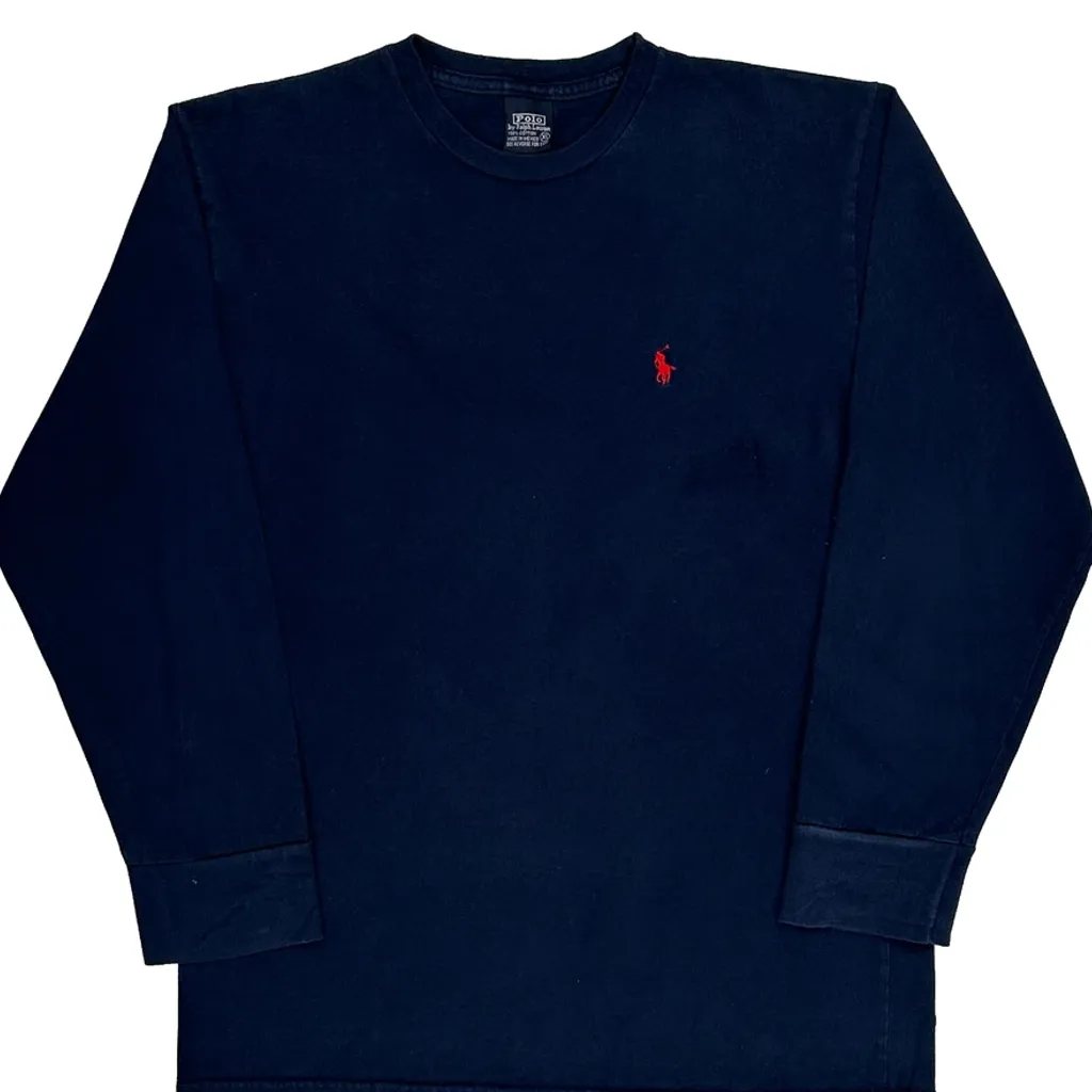 Polo By Ralph Lauren Long Sleeve T-Shirt - XL Navy Cotton - Image 4