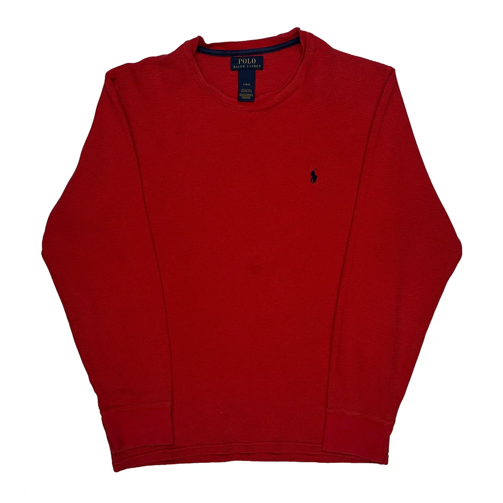 Polo By Ralph Lauren Long Sleeve T-Shirt - Large Red Cotton