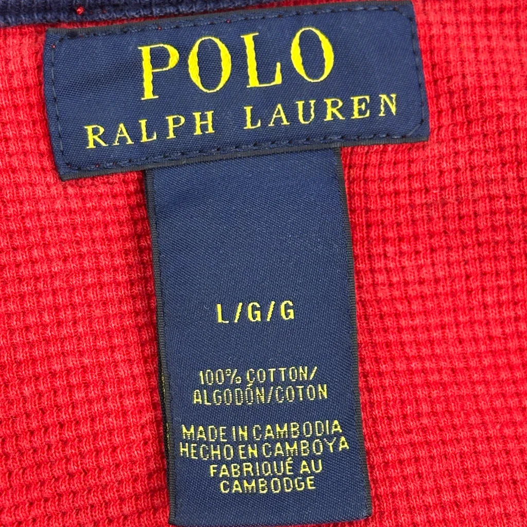 Polo By Ralph Lauren Long Sleeve T-Shirt - Large Red Cotton - Image 4