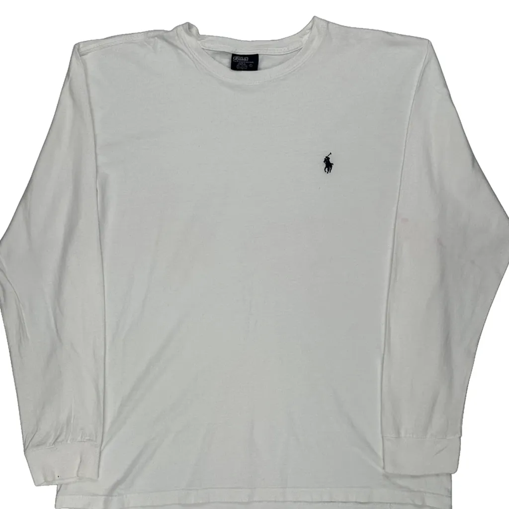 Polo By Ralph Lauren Long Sleeve T-Shirt - Large White Cotton - Image 5