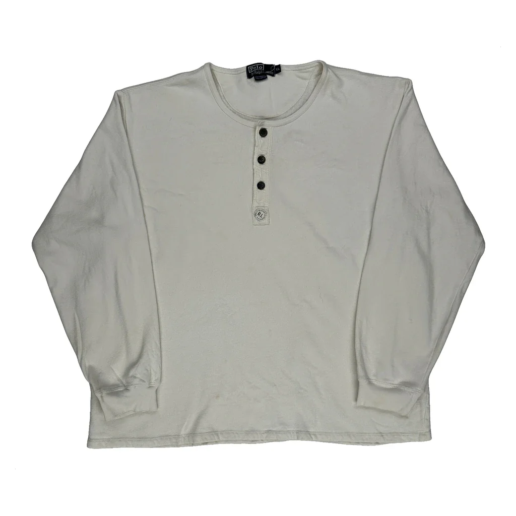 Polo By Ralph Lauren Long Sleeve T-Shirt - XL White Cotton