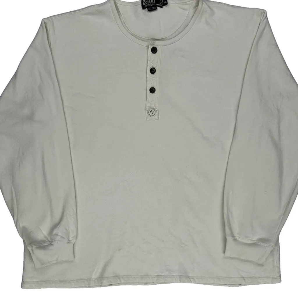 Polo By Ralph Lauren Long Sleeve T-Shirt - XL White Cotton - Image 4