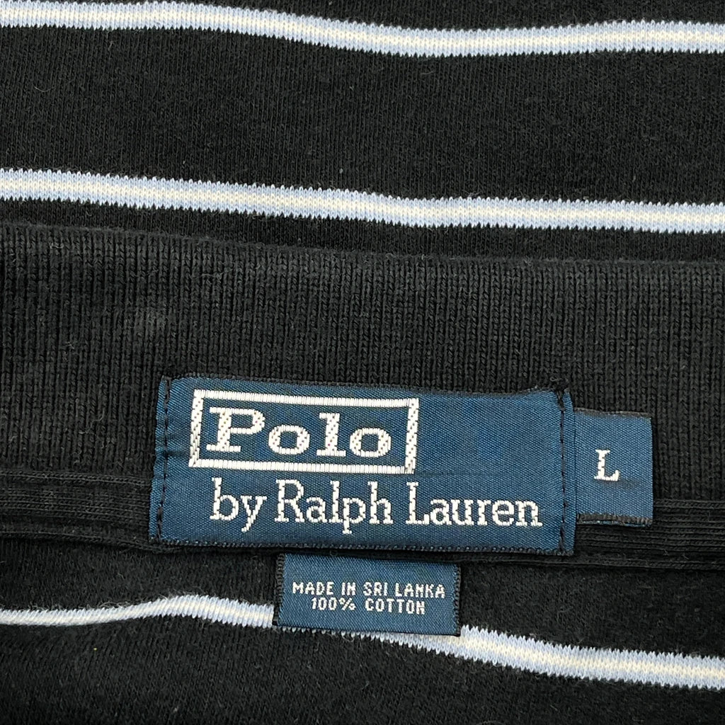 Polo By Ralph Lauren Striped Polo Shirt - Large Black Cotton - Image 3
