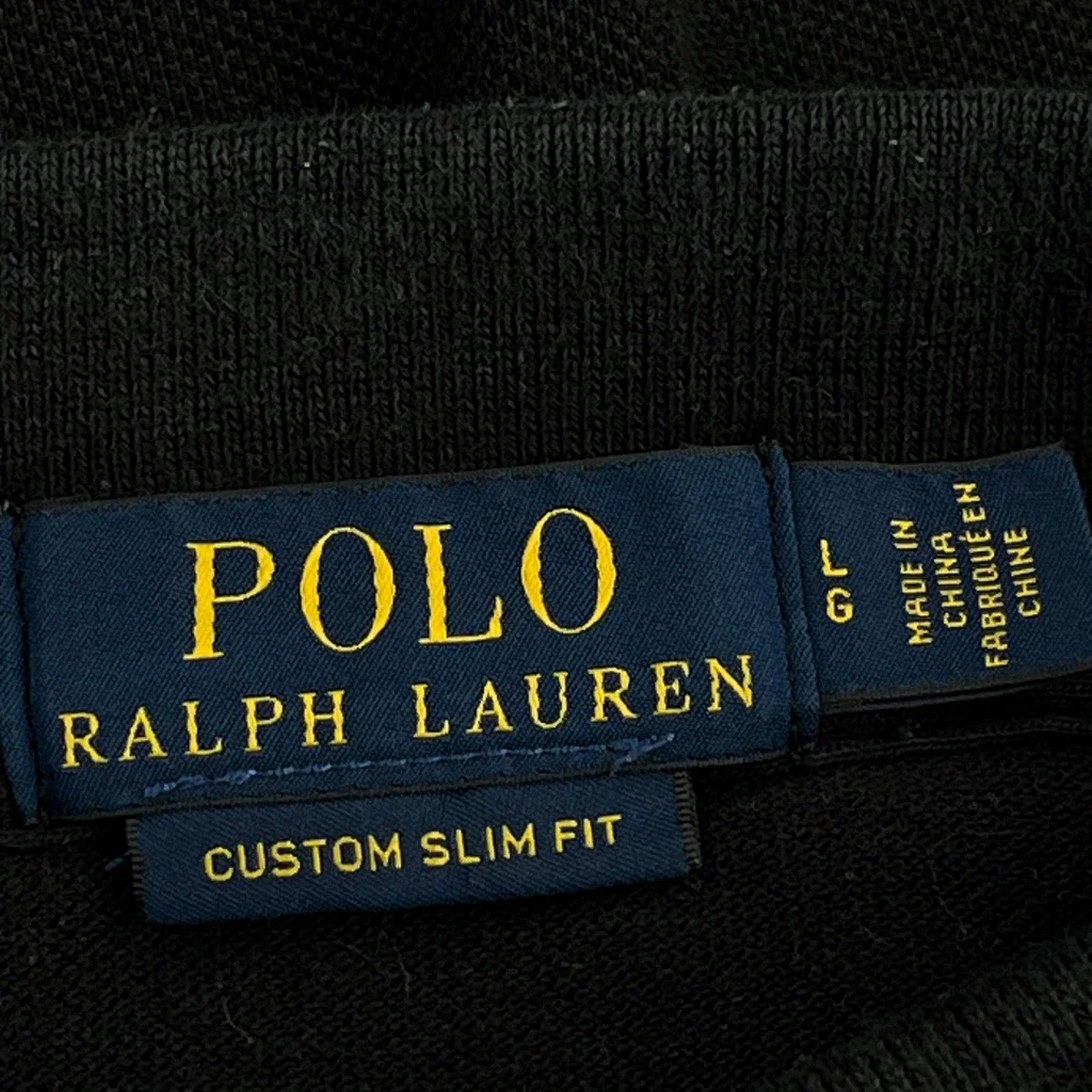 Polo By Ralph Lauren Slim Fit Polo Shirt - Large Black Cotton - Image 3