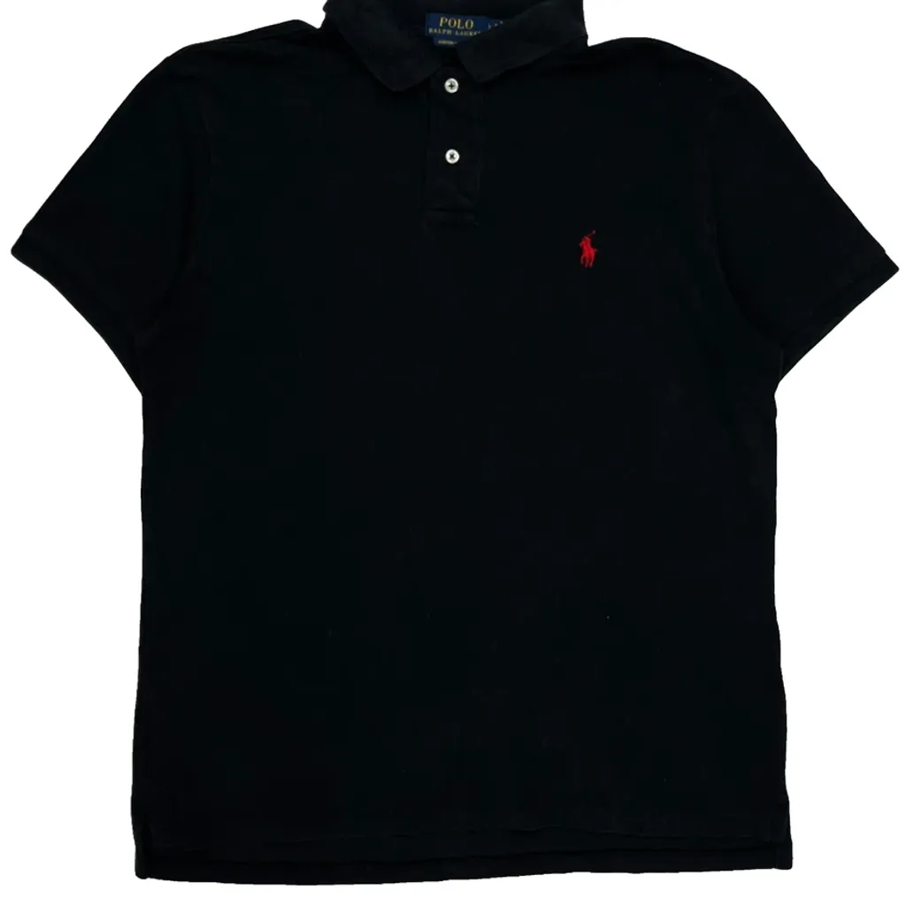 Polo By Ralph Lauren Slim Fit Polo Shirt - Large Black Cotton - Image 4