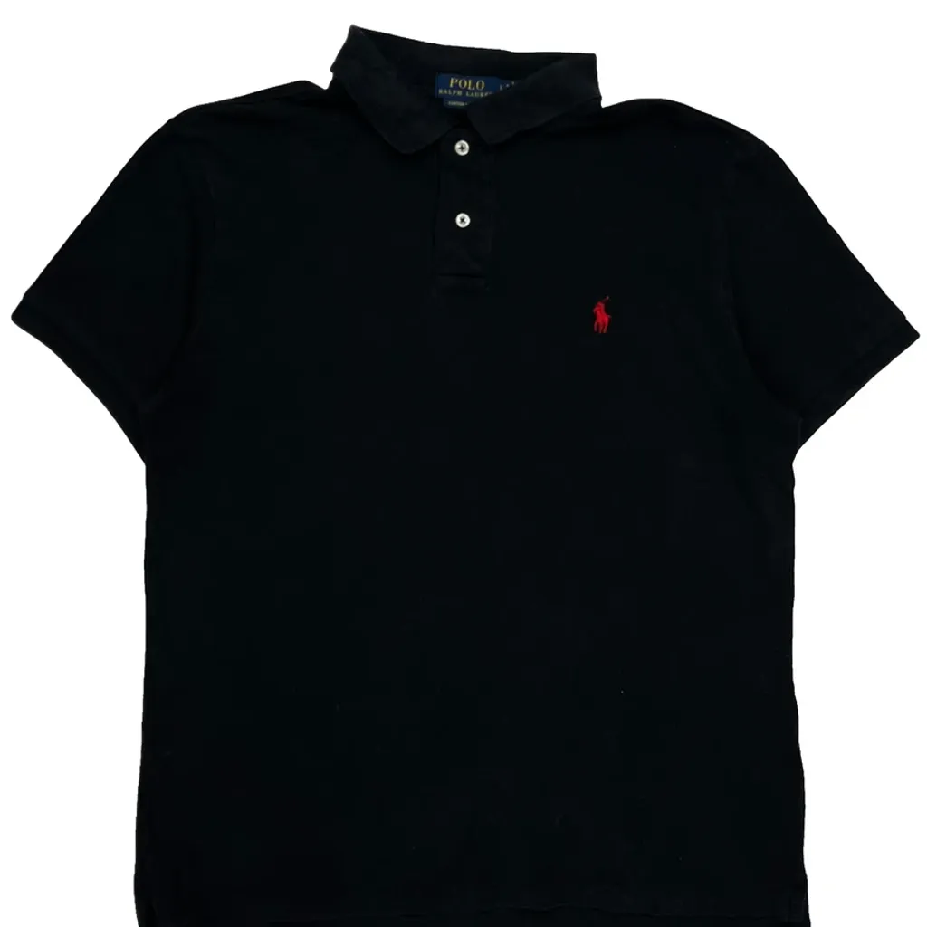 Polo By Ralph Lauren Slim Fit Polo Shirt - Large Black Cotton - Image 5