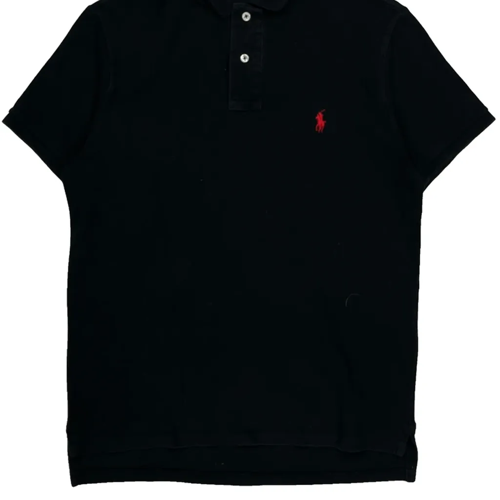 Polo By Ralph Lauren Slim Fit Polo Shirt - Medium Black Cotton - Image 4