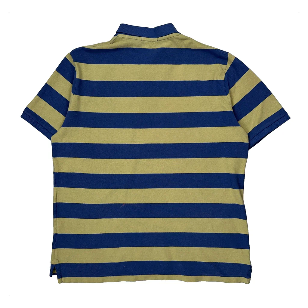 Polo By Ralph Lauren Striped Polo Shirt - Large Blue Cotton - Image 2