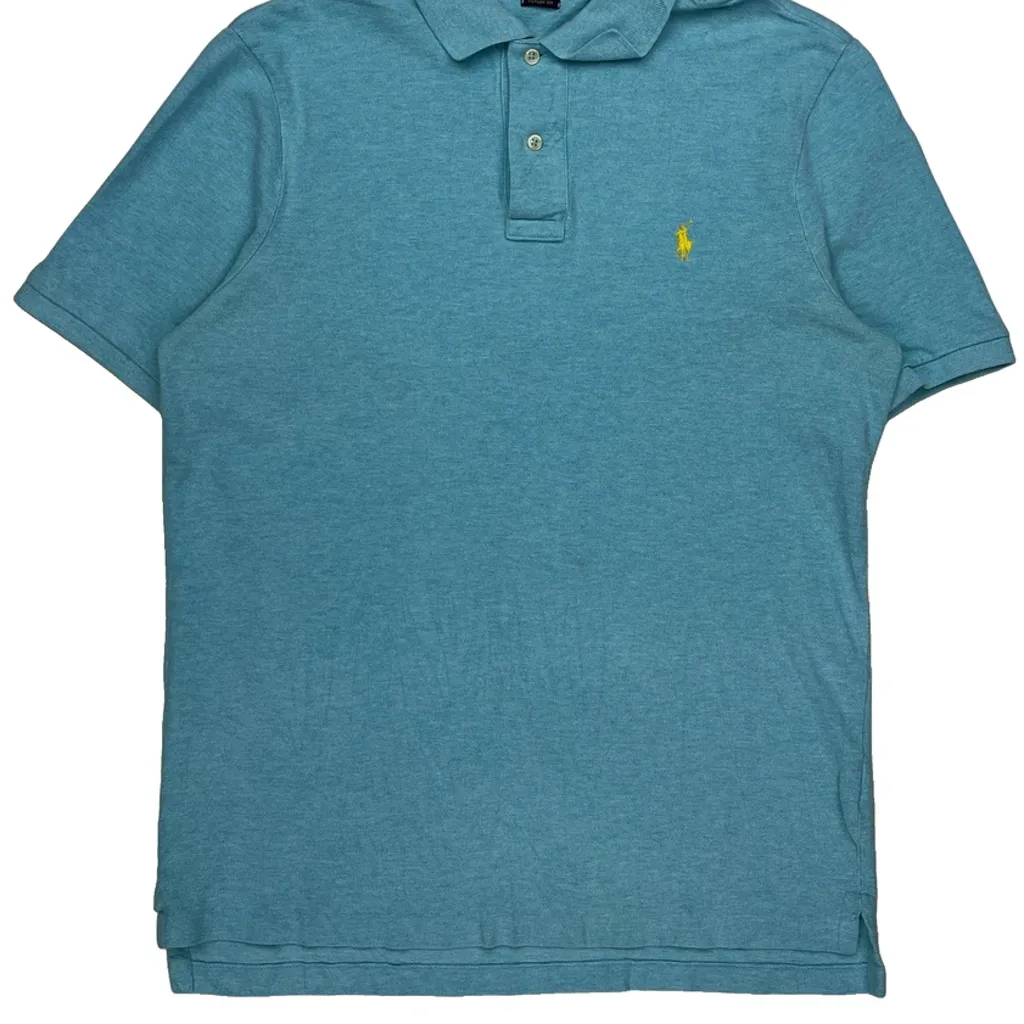 Polo By Ralph Lauren Polo Shirt - Medium Blue Cotton - Image 4