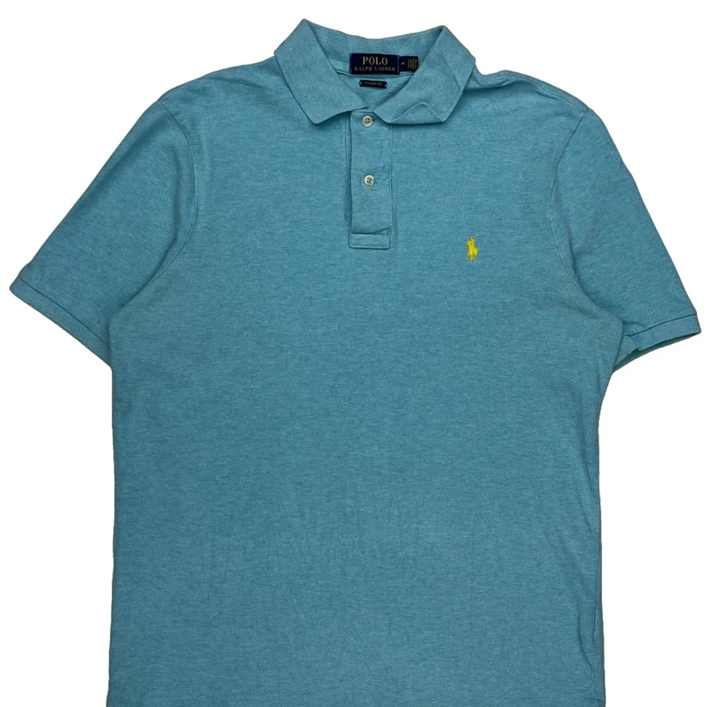 Polo By Ralph Lauren Polo Shirt - Medium Blue Cotton - Image 5