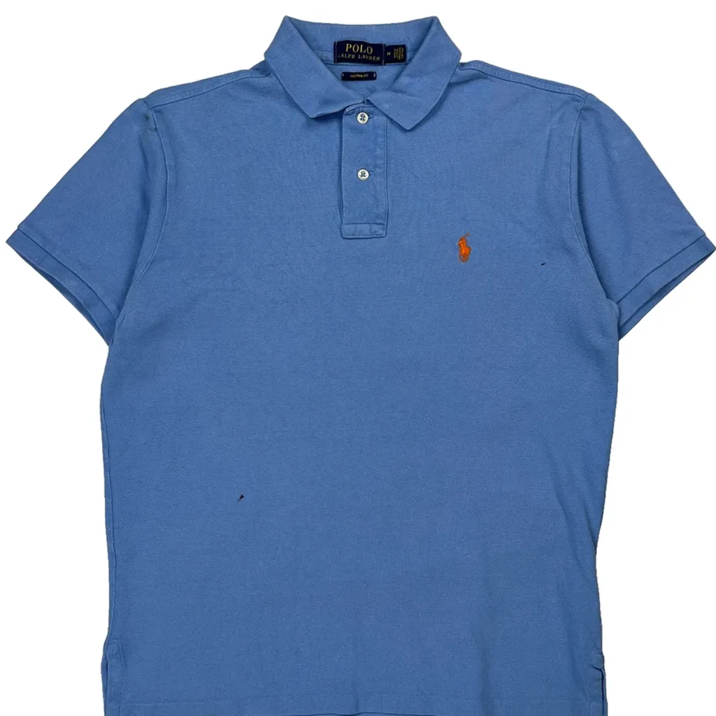 Polo By Ralph Lauren Polo Shirt - Medium Blue Cotton - Image 4
