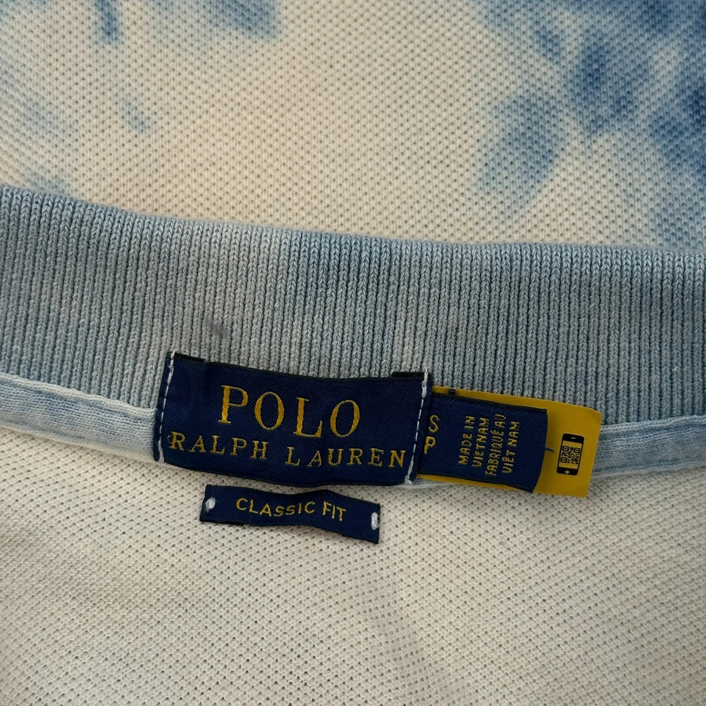 Polo By Ralph Lauren Tie-Dye Polo Shirt - Small Blue Cotton - Image 3