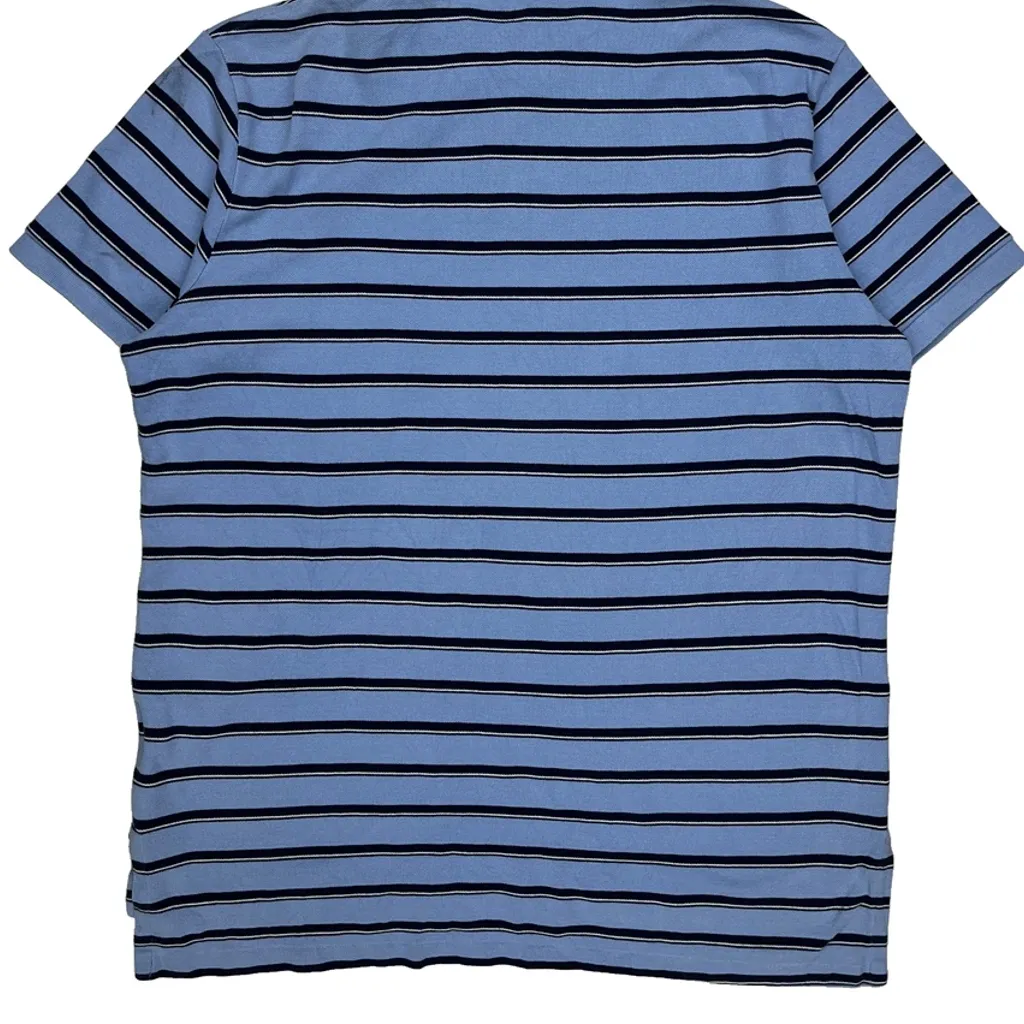Polo By Ralph Lauren Striped Polo Shirt - XL Blue Cotton - Image 7