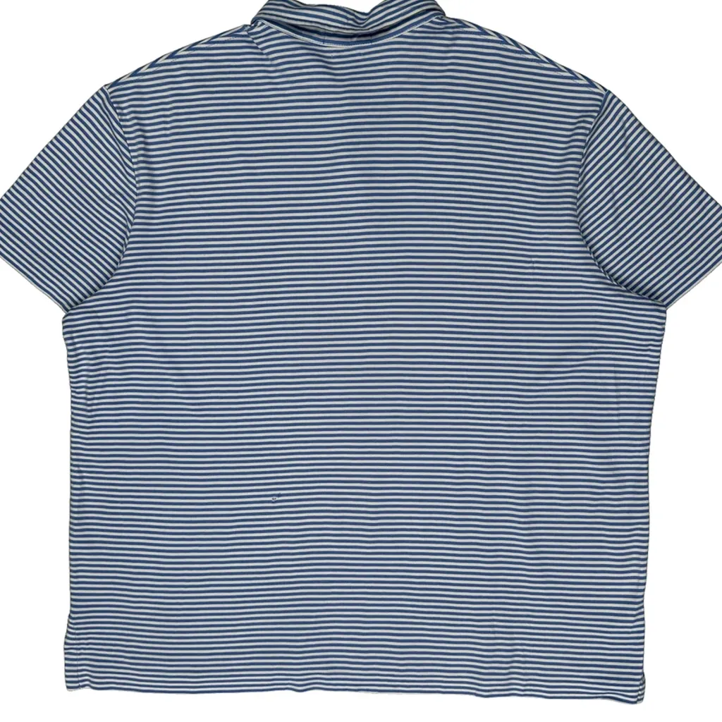 Polo By Ralph Lauren Striped Polo Shirt - XL Blue Cotton - Image 6
