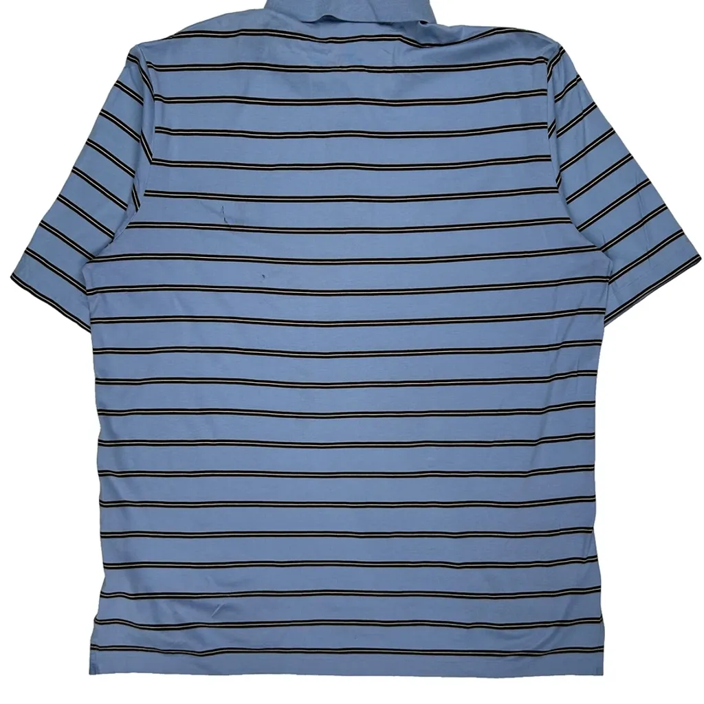 Polo By Ralph Lauren Striped Polo Shirt - XL Blue Cotton - Image 6
