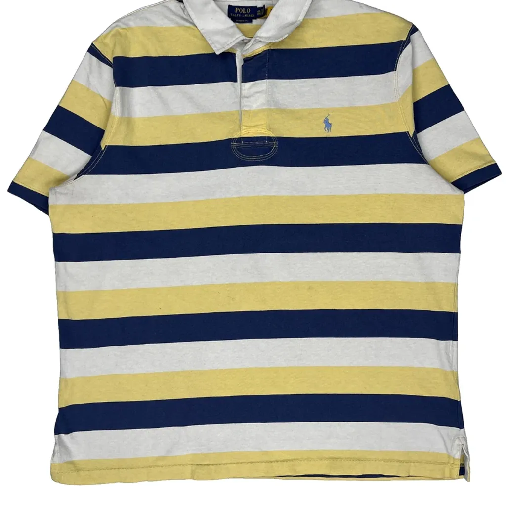 Polo By Ralph Lauren Striped Polo Shirt - 2XL Blue Cotton - Image 5
