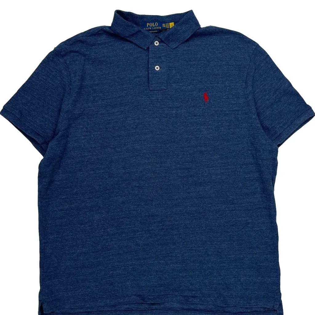 Polo By Ralph Lauren Slim Fit Polo Shirt - 2XL Blue Cotton - Image 4