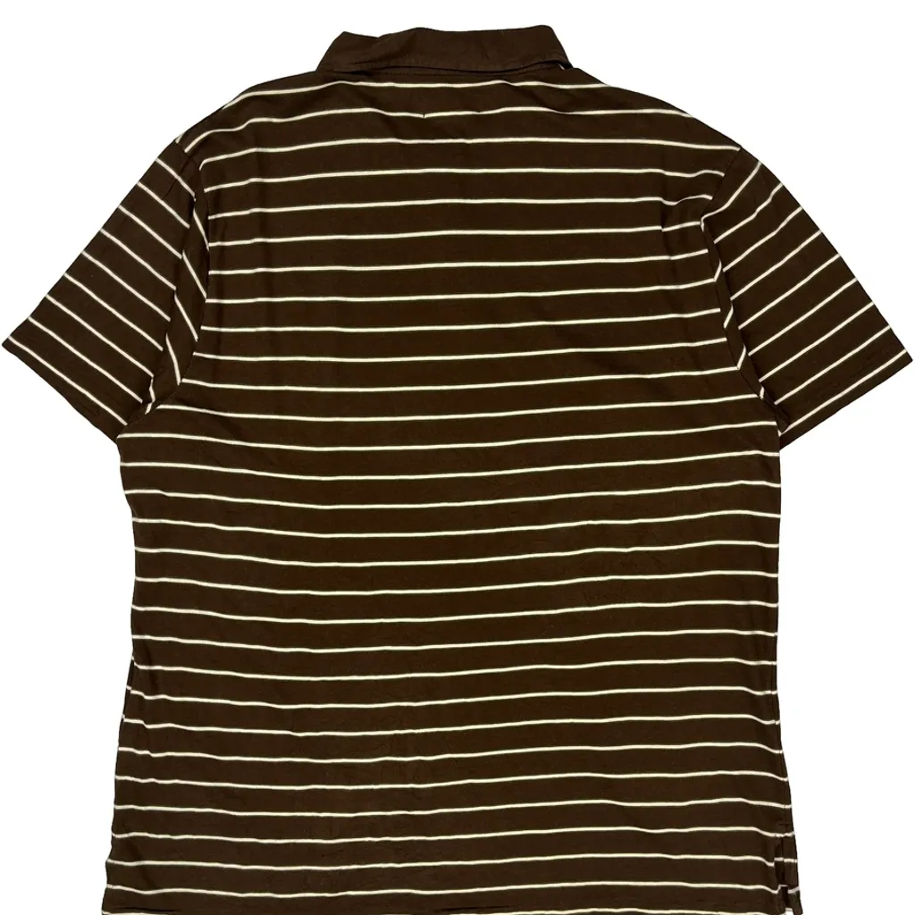Polo By Ralph Lauren Striped Polo Shirt - XL Brown Cotton - Image 6