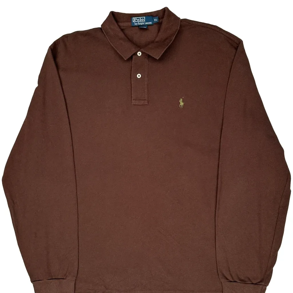 Polo By Ralph Lauren Polo Shirt - XL Brown Cotton - Image 5