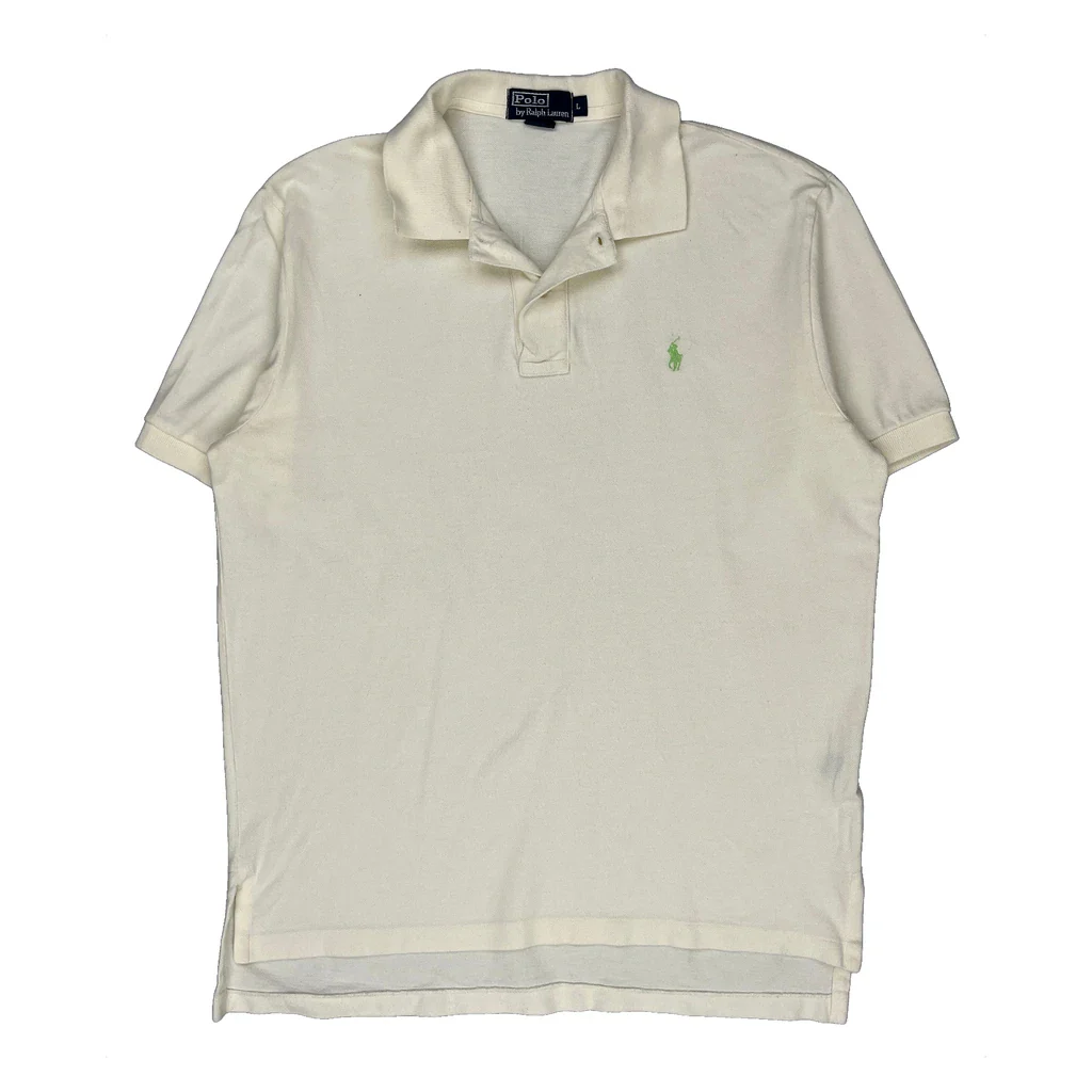 Polo By Ralph Lauren Polo Shirt - Large Cream Cotton