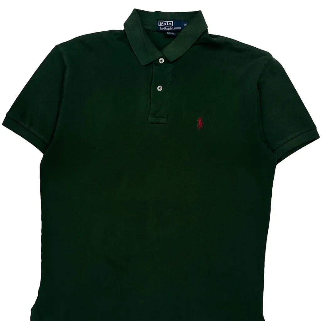 Polo By Ralph Lauren Polo Shirt - Medium Green Cotton - Image 4