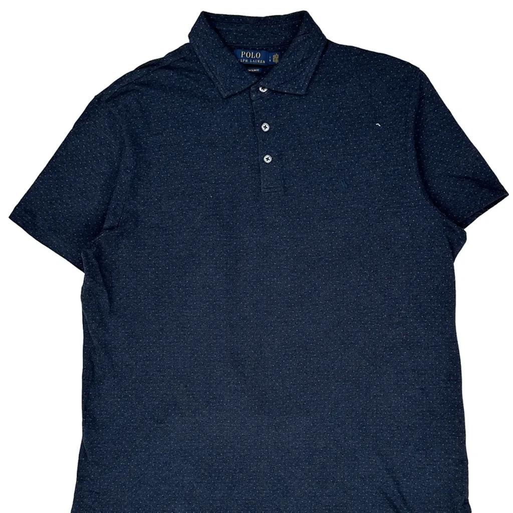 Polo By Ralph Lauren Slim Fit Polo Shirt - Large Navy Cotton - Image 5