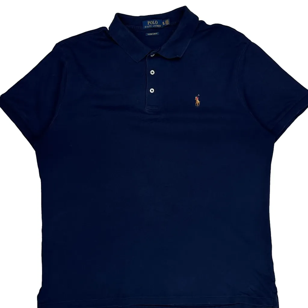 Polo By Ralph Lauren Slim Fit Polo Shirt - XL Navy Cotton - Image 4