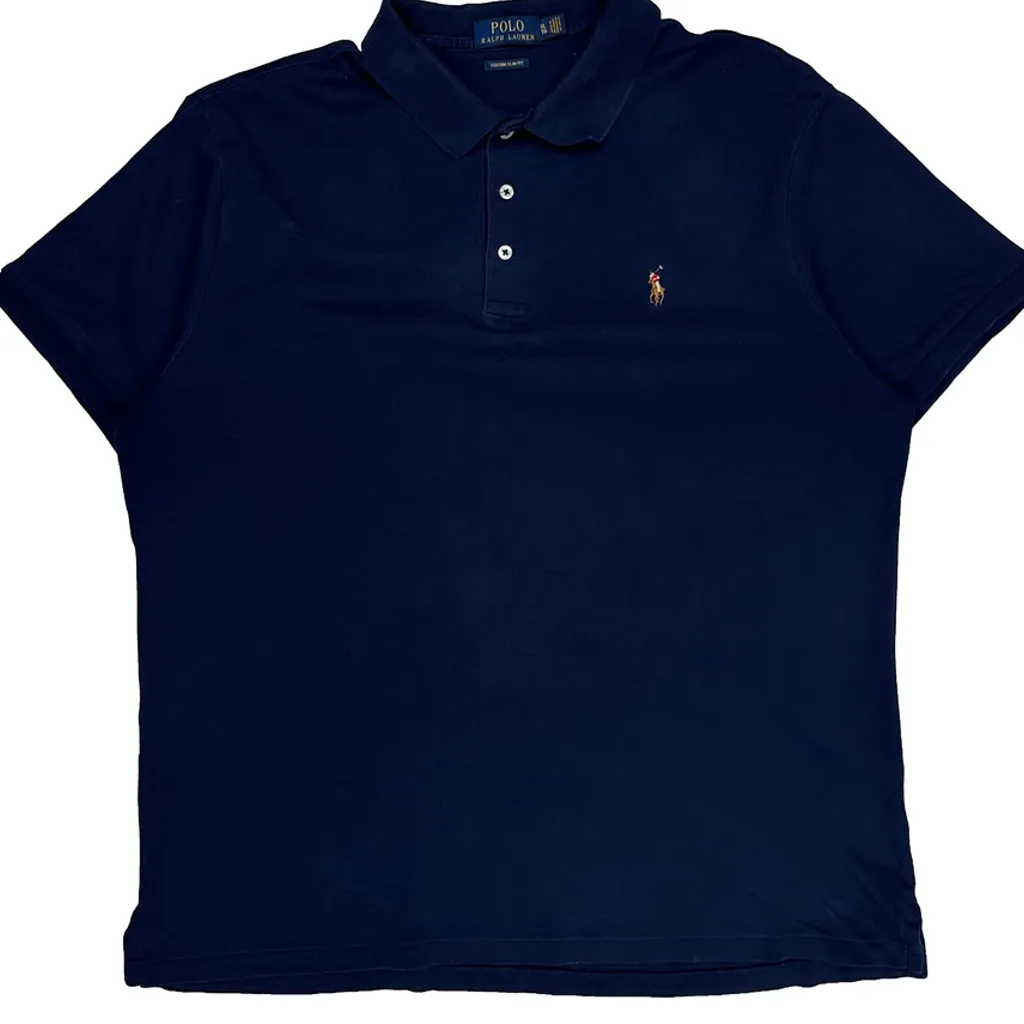 Polo By Ralph Lauren Slim Fit Polo Shirt - XL Navy Cotton - Image 5
