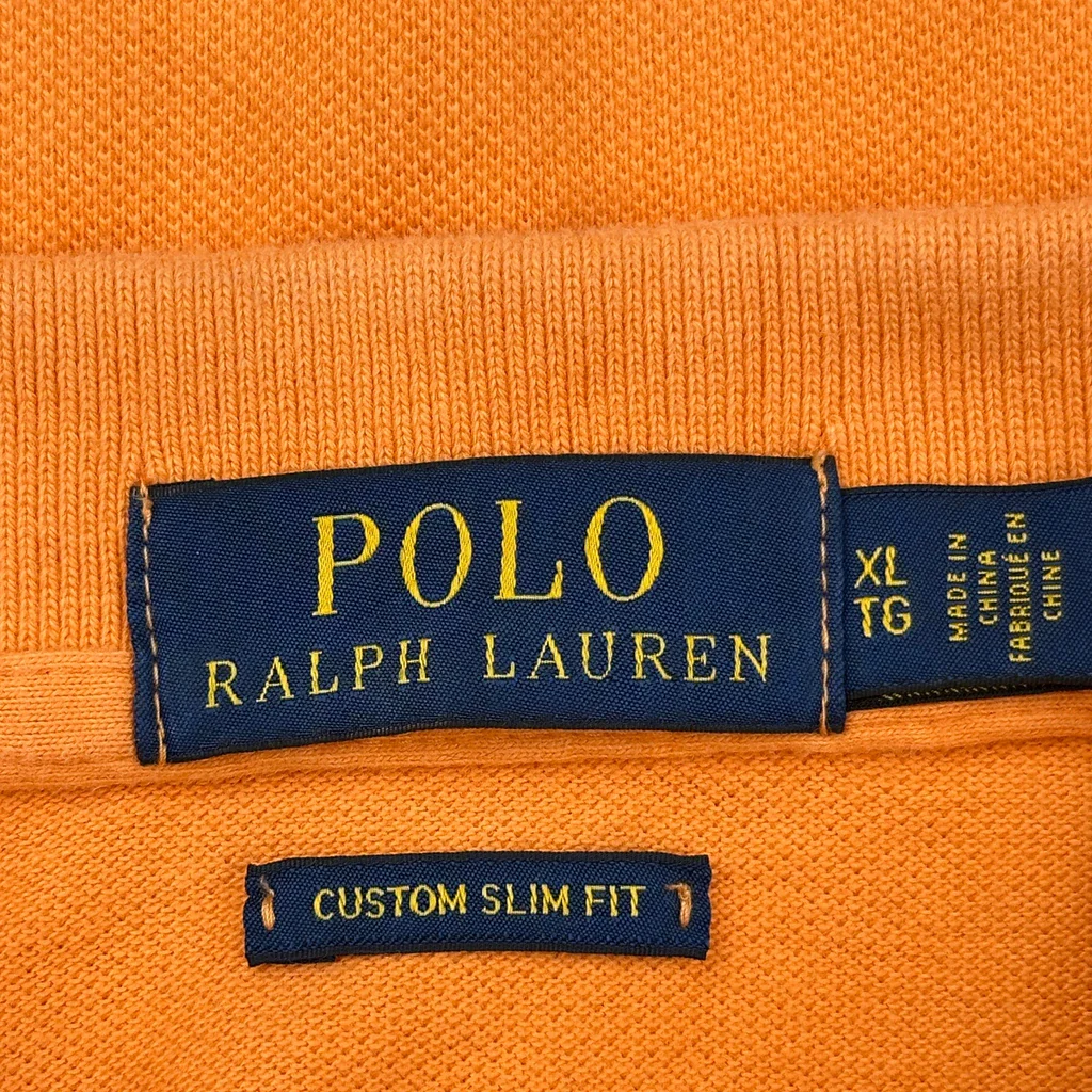Polo By Ralph Lauren Slim Fit Polo Shirt - XL Orange Cotton - Image 3